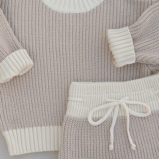 Knitted sweater and bloomers on a light gray background